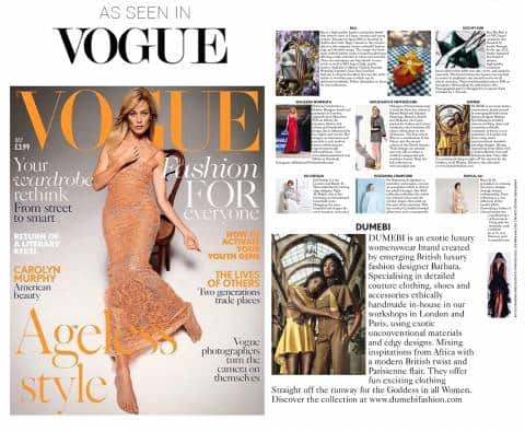 DUMEBI recently featured in Vogue UK