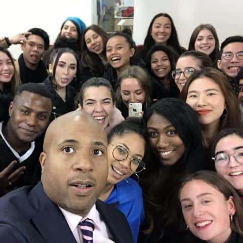 Dr. Derrick Gay selfie with IFA Paris students