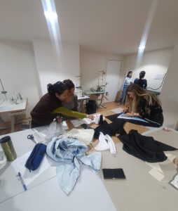 Bachelor Fashion Design & Tech. students working on a sustainable collection project for the EWWR*